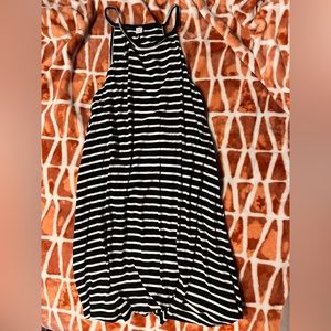 Black and white striped dress